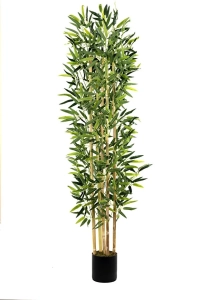  5 Gövdeli Yoğun Yapraklı 150 Cm Yapay Bambu Ağacı